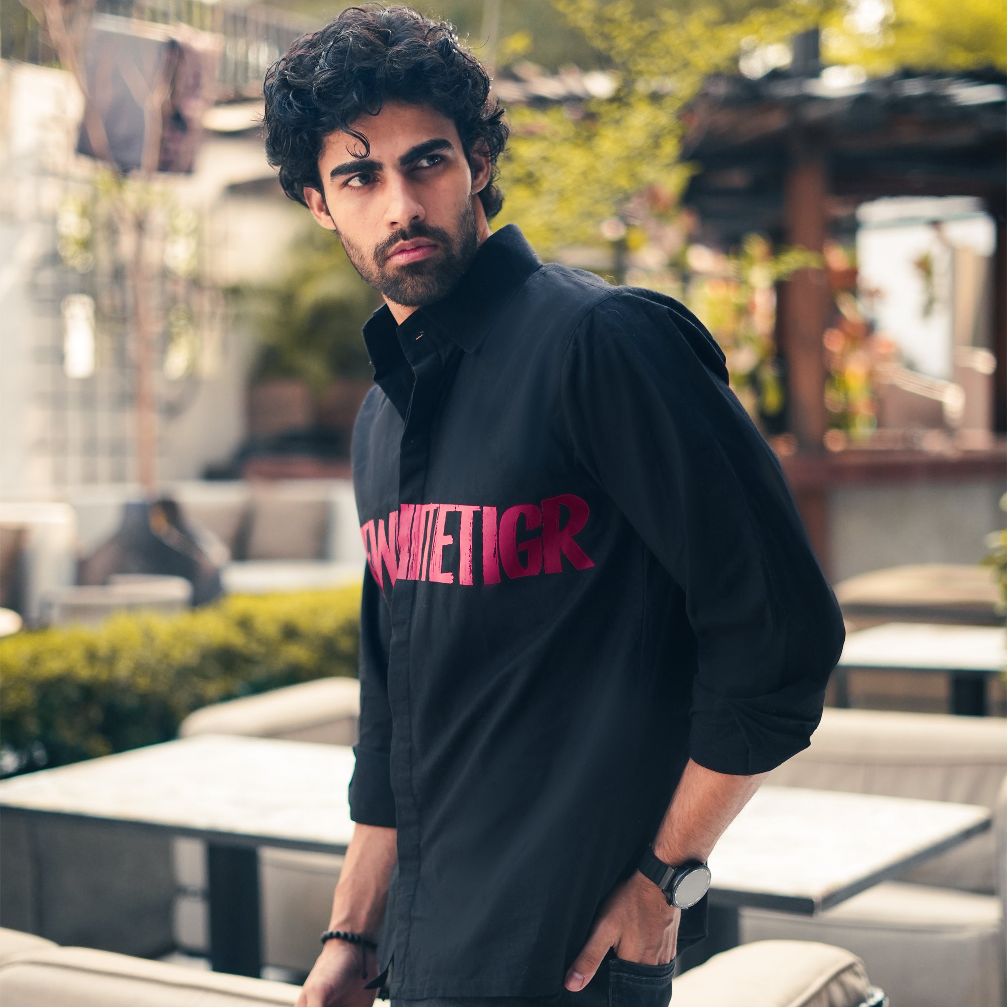 Black Regal Cotton Linen Shirt