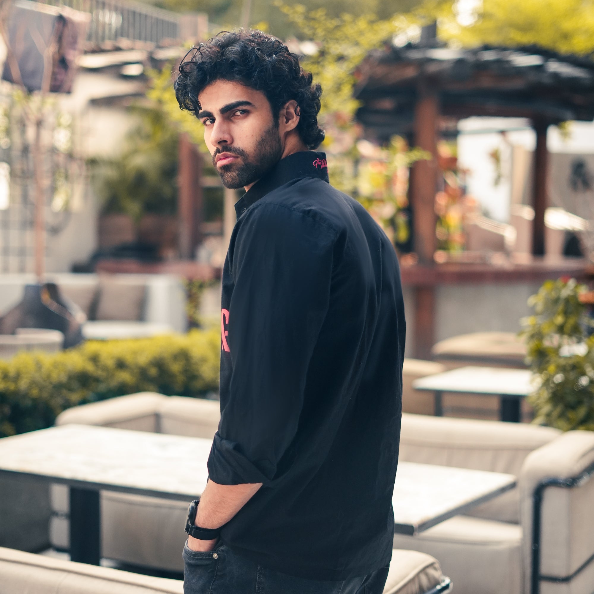 Black Regal Cotton Linen Shirt