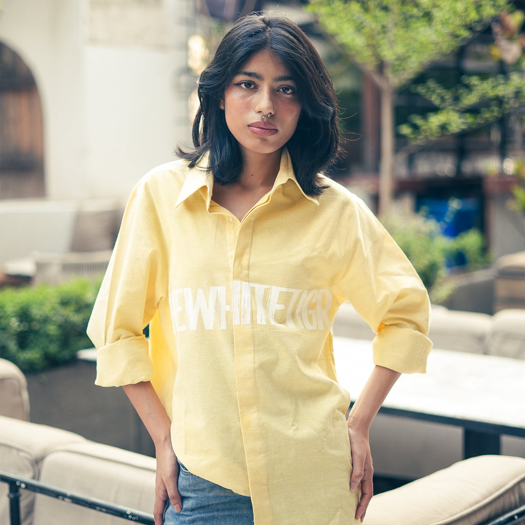 Lemon Pearl Pure Cotton Linen Shirt