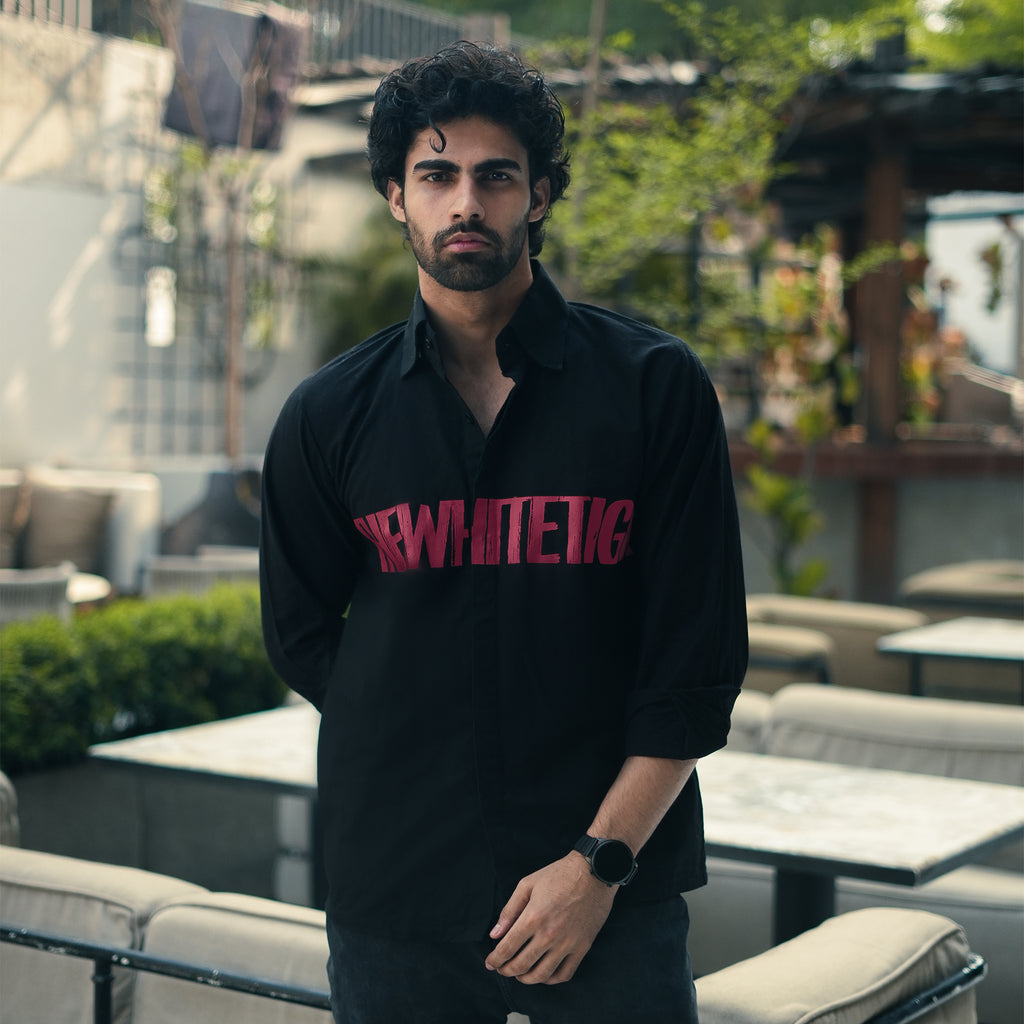 Black Regal Cotton Linen Shirt