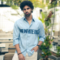 Sky Crest Pure Cotton Linen Shirt