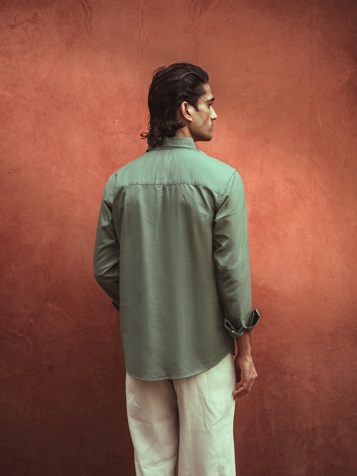 Green Cotton Regular Fit Shirt
