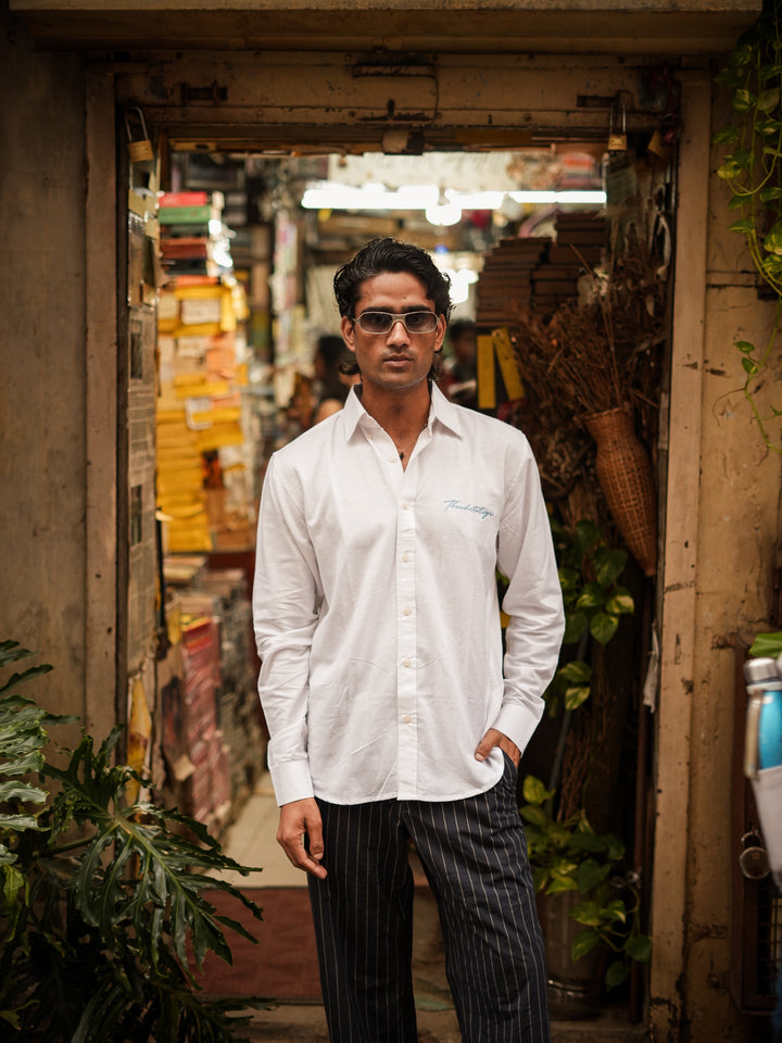 White Cotton Regular Fit Shirt